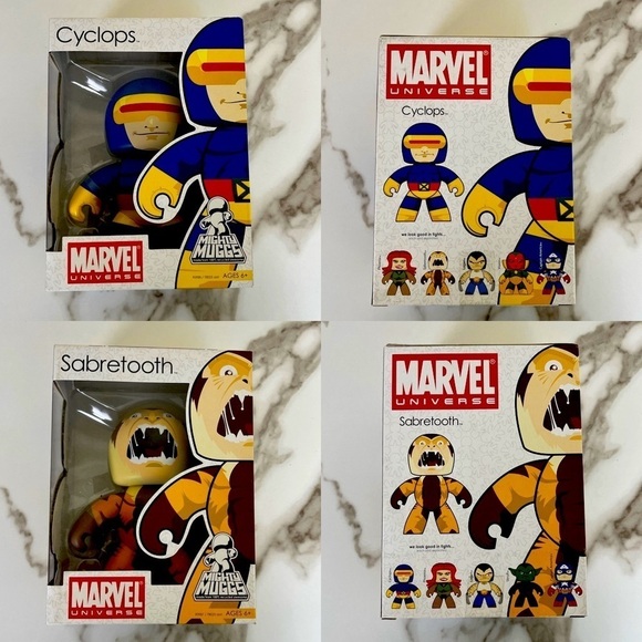 Mighty Muggs Marvel Universe Hasbro Sabretooth & Cyclops NEW X-men - Picture 1 of 13